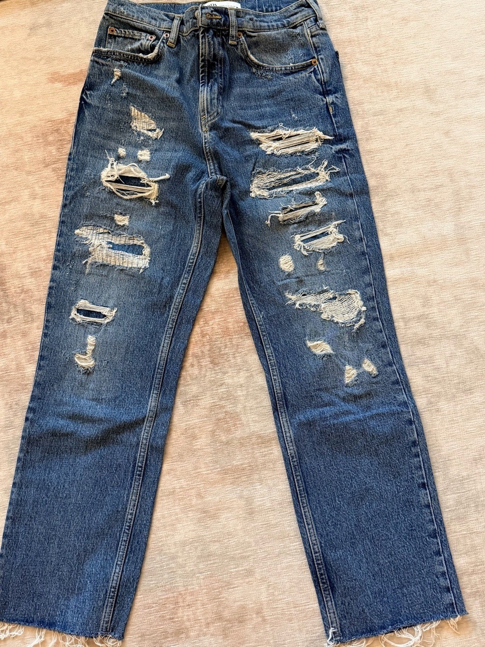 Zara Blue Kick Flare Jeans Size 6 - Picture 2 of 9